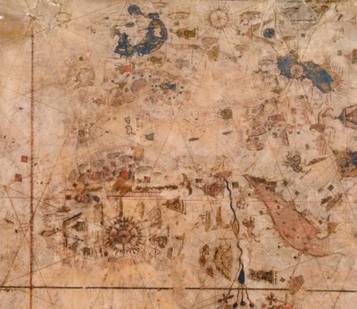 World Chart, from Eastern Coasts of America to India by Visconte Maggiolo
